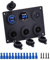 Thlevel 6 en 1 Panel Enchufe Cargador Coche Multifuncional con Dual Toma USB 12V Encendedor de Cigarrillos Digital LED Voltímetro Interruptores para Marina Barco Camión