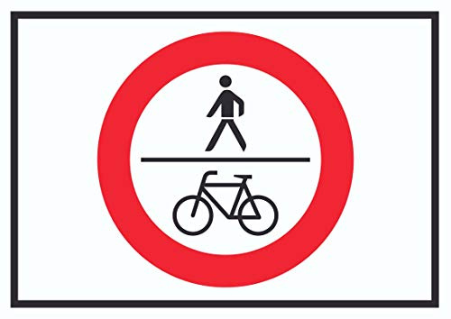 HB-Druck Für Fußgänger und Radfahrer verboten Symbol Schild A3 Rückseite selbstklebend