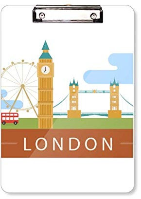 London Bridge UK Big Ben The London Eye Klemmbrett, Ordner, Schreibblock, Trägerplatte, A4