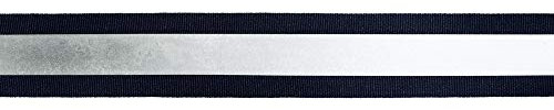 Jajasio Reflektorband 20mm breit zum Aufnähen in 6 Farben schwarz-Silber 05 Meter. Reflektierendes Band, Leuchtband