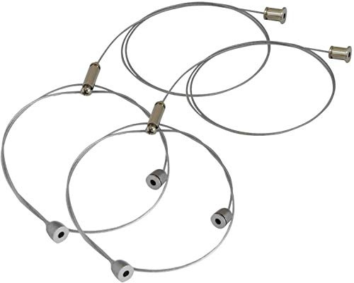 3x Seilabhängung Einbauset 1M Drahtseil Y Aufhängung Chrom für LED Zubehör, Panel, Lampen inkl. Schrauben, Dübel