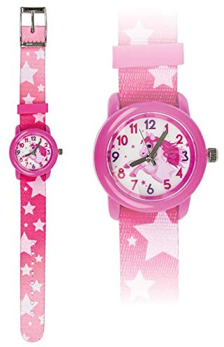 bbKlostermann Kinderuhr, Textil Pferd, rosa