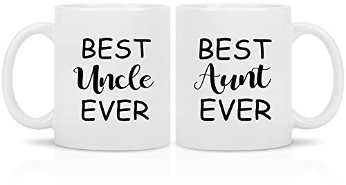 YHRJWN Tasse à café Best Aunt and Uncle - Cadeau pour annonce de grossesse, anniversaire, Noël, anniversaire de mariage - 325 ml