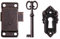 2 Pack Vintage Lock Set Antique Lock and Key, Vintage Design Decorative Door Lock Catches for Jewellery Boxes, Wooden Boxes, Drawer, Wardrobe, Classical Box Latch Box Clasp with Screws