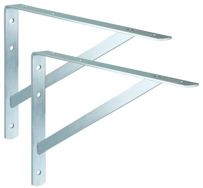 ALPENSTAHL Schwerlastwinkel [Athena] 2 Stück Regalwinkel I Tiefe 250 mm I Schwerlastkonsole verzinkt, Grau I Wandhalterung Regal Tragkraft 300 kg I Winkel Metall massiv | Metallwinkel 90 Grad