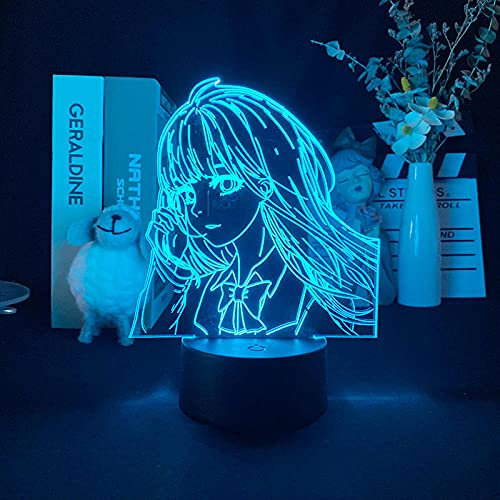 Anime Charaktere Kamado Nezuko Dämon Slayer 3D Illusion Licht Bunte LED Nachtlicht Kinderzimmer Dekor Schlafleuchte Geburtstagsgeschenk-16 Farbe mit Fernbedienung