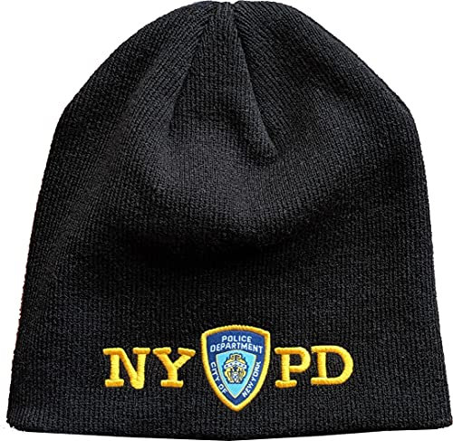 NYPD Beanies Offiziell lizenzierte Wintermützen für kaltes Wetter, Schwarz, S