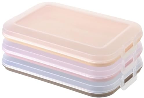 Engelland 3er Set Aufschnitt-Dosen mit integrierter Servierplatte, Frischhaltedose, Aufbewahrungsbox, Lebensmittelbehälter, Aufschnitt-Box, stapelbar, BPA-frei, Küchenbedarf, Kunststoff, Bunt