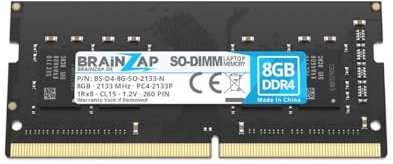 BRAINZAP 8GB DDR4 RAM SO-DIMM PC4-2133P 1Rx8 2133 MHz 1.2V CL15 Notebook Laptop Arbeitsspeicher
