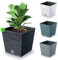 rg-vertrieb Blumenkasten Blumenkübel Blumentopf Pflanzkübel Quadrat Furu Low Tannennadeln Design mit Einsatz Struktur (240 Anthrazit)