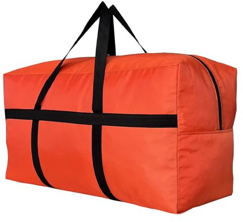 YiKitHom Extra große Reisetasche für Reisen, Schwarz übergroße riesige große Reisetasche, UPG Orange, X-Large-38(L) X 11(W) X 23(H)