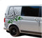 Autoaufkleber Kompass Sport Mountains 60x56cm Windrose Sticker Folie für Auto Wohnwagen Anhänger Aufkleber Selbstklebend Kfz Zubehör KX072 KX073 (Kompass schwarz, Berge Grün)