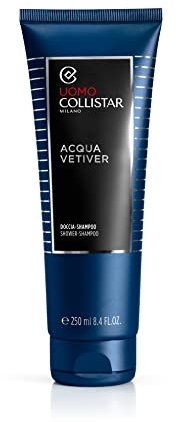 Collistar Acqua Vetiver Doccia Shampoo Uomo, Deterge corpo e capelli, Dona nutrimento e idratazione, senza SLES, 250ml