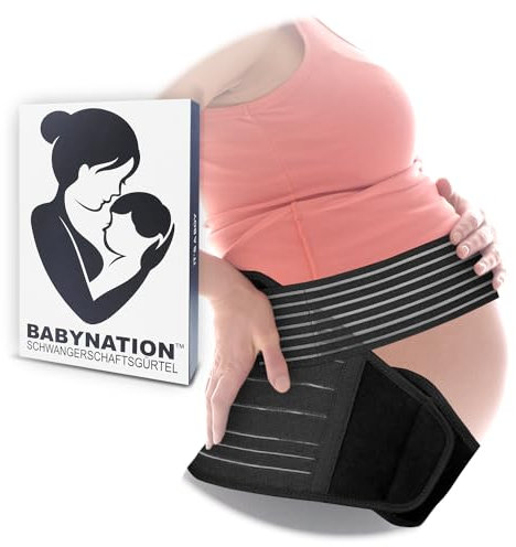 BABYNATION Schwangerschaftsgürtel - verschiedene Größen - Für die schönste Zeit im Leben und maximale Entlastung (6-9 Monat) inkl. Anleitung per E-Mail