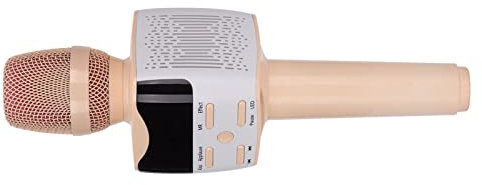 PUSOKEI Karaoke Mikrofon mit LED Lichtern, Drahtloses Karaoke Mikrofon, Tragbare Handheld HiFi Stereo Sound Mikrofon Lautsprecher Maschine für Erwachsene Home Party (Rosa)