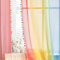NICETOWN Kinderzimmer Gardinen Transparent Ösenschal 2er Set H 220 x B 140 cm Leinenoptik Vorhänge mit Farbverlauf und Bunten Pompons Dekoration, Regenbogen