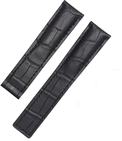 FFHAO Uhrenarmband aus echtem Leder für TAG heuer Armband blau schwarz braun 19 mm 20 mm 22 mm mit Faltschließe Lederarmband