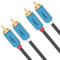 J&D 2 RCA M/M Stereo Audio Cable, 2RCA Auxiliary Audio Cord Aluminum Alloy Shell Gold-Plated Plug for Home Theater, HDTV, Amplifiers, Hi-Fi Systems, Speakers, 1 Meter