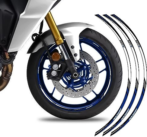 Aufkleber-Set für 2 Felgen, kompatibel mit Yamaha Tracer 9 GT+ 2023 CI-041 (Blau)