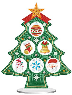 Diamond Painting Weihnachten Deko,DIY Beidseitig Weihnachtsbaum, Fensterbilder Weihnachten Weihnachten Basteln,Diamond Painting Fensterbilder,Tischdekoration Weihnachtsbaum Dekoration (Stil 1)