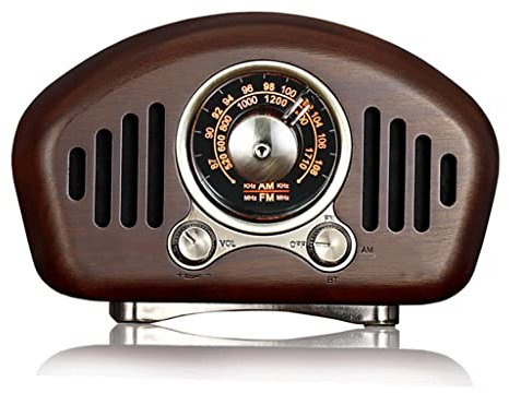 DLOETT Portable Vintage Wooden Receiver Retro Radio Classic MP3 Music Player Box Speaker (Color : Argento, Size : Fits all)