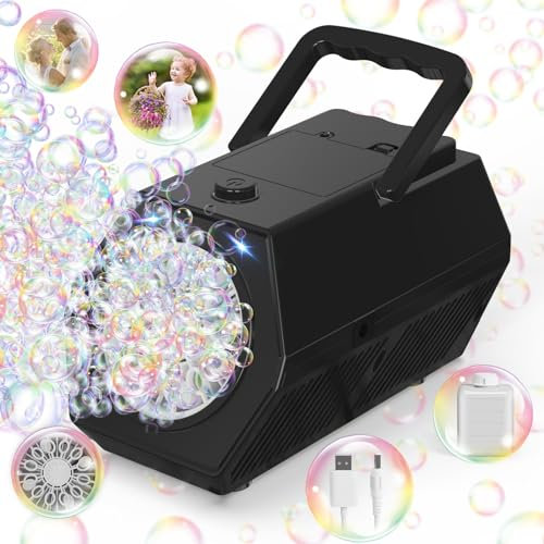 Panamalar Macchina Automatica per Bolle di Sapone, Professionale Macchina Bolla 2 Velocità per Bambini, 15000+ Bolla/Min con 240ml Soluzione Soffiatrice di Bolle Portatile, Feste All'aperto Matrimoni