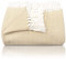 Gräfenstayn Premium Tagesdecke mit Fransen - 100% Baumwolle - 220 x 240 cm - Fischgrätenmuster Sommerdecke - Baumwolldecke als Bett-Überwurf, Couch-Überwurf, Sofa-Decke (Beige)