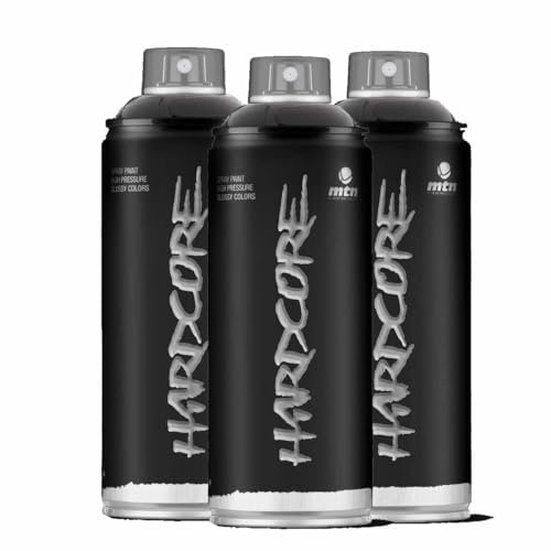 Pulverizador, Pintura en spray MTN HC2 R-9011 Negro Brillante 400ml (3 UNIDADES)