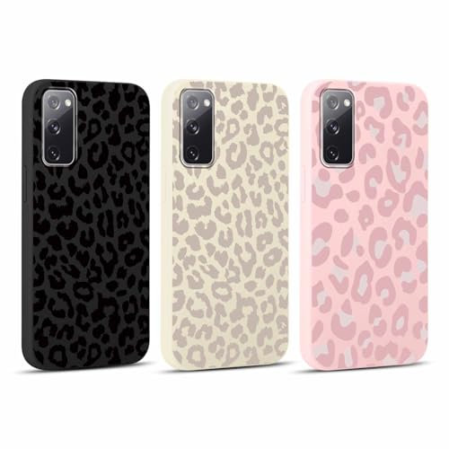 Yoedge 3 Stück Handyhülle für Samsung Galaxy S20 FE 4G/5G Hülle 6,5, Leopard Muster Design Frauen Mädchen Aesthetic Handyhülle Dünn Weich Silikon TPU Flexible Stoßfest Schutzhülle für Samsung S20 FE