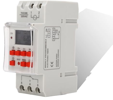 FLEXMAN Minuteur Numérique Programmable, Minuterie Hebdomadaire à Écran LCD, Minuterie Programmable AC 220 240V 30A, Panneau Minuteur Numérique, Minuterie Digitale sur Rail DIN pour Appareil