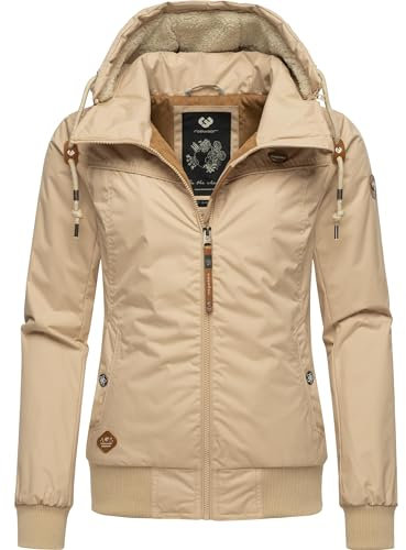 Ragwear Damen warme Winterjacke mit Abnehmbarer Kapuze Jotty Winter Intl Taupe24 Gr. XL