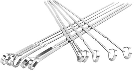 FUNOMOCYA 10pezzi Spiedini in Acciaio Resistenti Per Grigliare Bastoncini Piatti Per Barbecue Esterno Aghi Robusti Design Gancio Per Conservazione Comoda