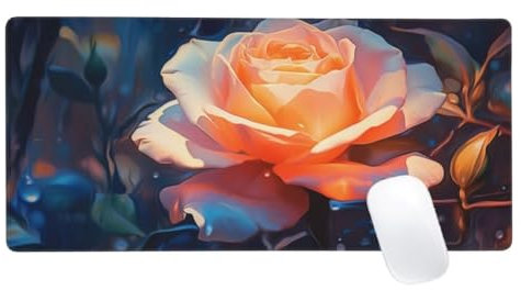 Rose Tapis de Souris XXL 1500x800, Tapis de Souris Rose, Tapis Souris pour Clavier et Bureau, Étendu Tapis de Souris Gamer, Lavable Surface, Base Antidérapante, Améliorer Précision et Vitesse Z2-496