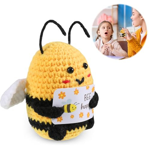 iewrtcin Glücksbringer Biene, Potato Pocket Hug Geschenk, Biene Kuscheltier, Positive Kartoffel Deutsch Ersatz, für Geschenk Abitur 2025 Mädchen, Lustige Geschenke für Frauen Kinder