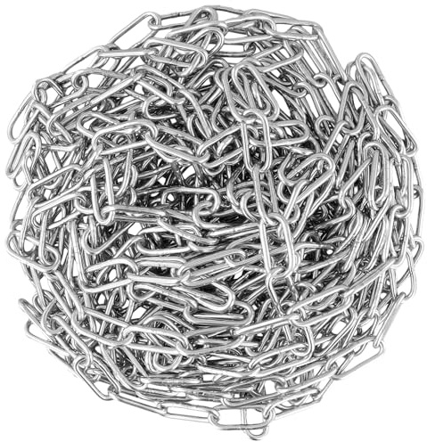JIEHIN 10 m x 3 mm Edelstahlkette, Metallkette Meterware Stahlkette Gliederkette Absperrkette Rundgliederketten Edelstahl Kette zum Aufhängen Hängematten, Sandsäcke, Wäschekette