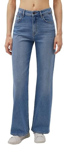Mavi Damen Jeans Loose Fit High-Rise Wide Leg 5-Pocket Reißverschluss Malibu, Farben:Blau-3, Größe:31W / 28L, Beinlänge:L28