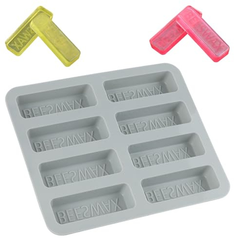 Bienenwachsformen, Bienenwachs Formen Silikon Ergibt 8 Riegel à 0,85oz Wiederverwendbar Leicht zu Lösen Bienenwachs Form mit Bienenwachs Prägung für Butter Süßigkeiten und Schokolade