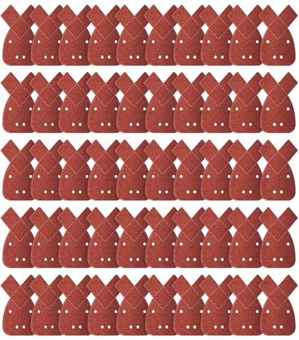 Sandphyrre Mouse Sander Pads, 50Pcs Sanding Pads Contain 10 x 40/60/80/120/150 Grits, Detail Palm Sandpaper Compatiable with Black and Decker Mouse Electric Sander