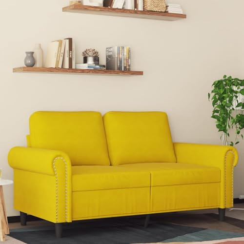 qohoio 2-Sitzer-Sofa Couch 2 Sitzer Loveseat Sofas FüR Wohnzimmer Sofa Loveseats Gelb 120 cm Samt - 359525