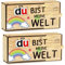 Belillpipi Du bist meine Welt Geschen Schokoriegel Geschenkbox für Duplo, 2er Set Holz Geschenkbox für Schokoladenriegel Schokolade Aufbewahrungsbox, Freundinnen Geschenkideen