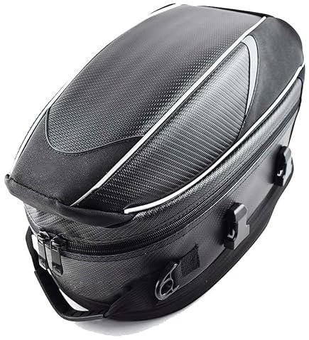 QPDDFG Motorrad Hecktasche für Triumph Street Triple 765 RS 2023, Motorradtasche Große Kapazität Erweiterbarer Motorrad Satteltaschen sche Tankrucksack Motorrad Gepäckta,B White