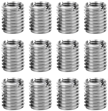12 Pièces Adaptateurs de Filetage en Acier Inoxydable M12 à M10 x 15 mm, Inserts Filetés Réducteurs Manchons pour Projets de Meubles, Applications Mécaniques et Réparations Automobiles