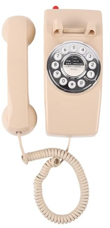 Arecobticy ABS Metall Vintage Telefon Wandmontage Festnetz Keine Batterie erforderlich für Hoteldekoration Wandhalterung Festnetz