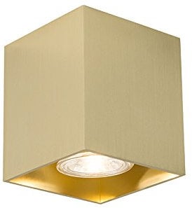 QAZQA - Modern Design-AufbauSpot I Spotlight I Deckenspot I Deckenstrahler I Strahler I Lampe I Leuchte Gold I Messing GU10 50mm - Qubo I Wohnzimmer I Schlafzimmer - Aluminium Quadratisch - LED geeign