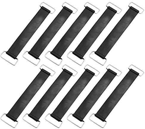 sourcing map 10 Pcs Black Motorcycle Bettery Fixed Holder Rubber Strap Band 15cm