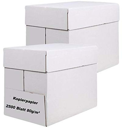 5 x 500 Blatt Kopierpapier 80g/qm DIN A4 weiß UNIVERSAL, holzfrei Druckerpapier, Multifunktionspapier, Laserpapier, Universalpapier, Fotokopierpapier