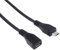 PremiumCord Micro USB Extension Cable 3 m USB Micro B Female to Micro B Male USB 2.0 High Speed Data Cable 2x Shielded AWG28 Black Length 3 m