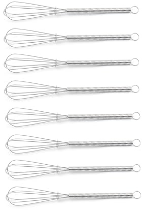 Mini Whisks 7 inch 8Pcs 316 Stainless Whisk, Hand Egg Mixer for Flour Cake Egg, Kitchen Cooking Baking Use Whisk