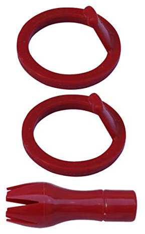 Unbekannt iSi 3-teiliges Ersatzteil-Set: 2 STK iSi Kopfdichtung rot (2290) und 1 STK Tulpentülle rot (2293) Geeignet für iSi Gourmet Whips/Thermo Whips/Whips mit Metallkopf