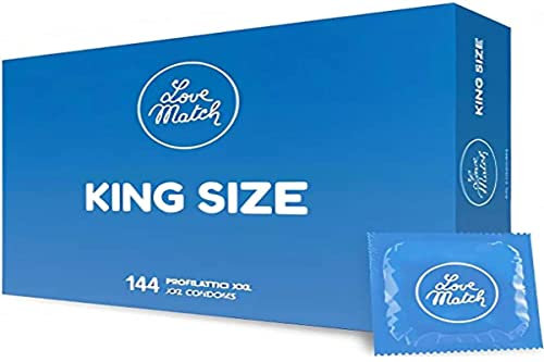 LoveMatch «King Size» 144 extra breite Kondome (60mm) aus Italien - Retro Look - Vorratsbox zum Vorteilspreis